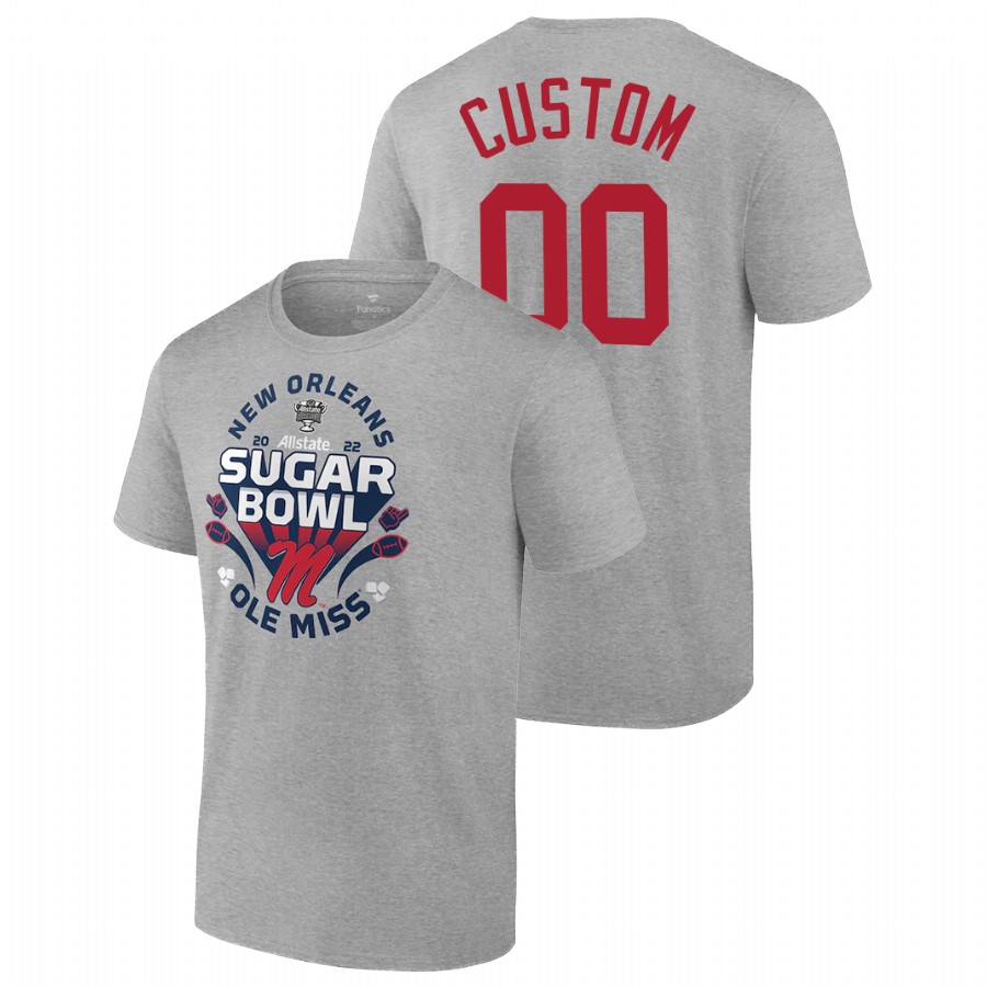 men ole miss rebels 2022 sugar bowl cfp custom gray t shirt