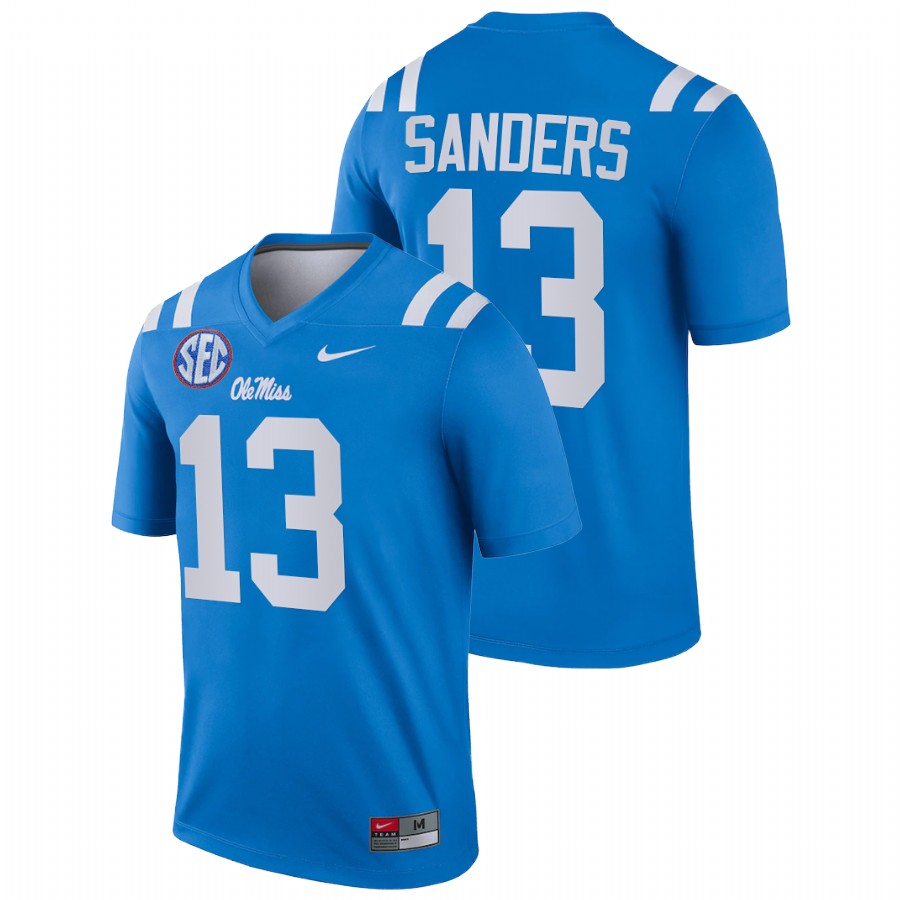 men ole miss rebels braylon sanders 2021 22 legend college football blue jersey