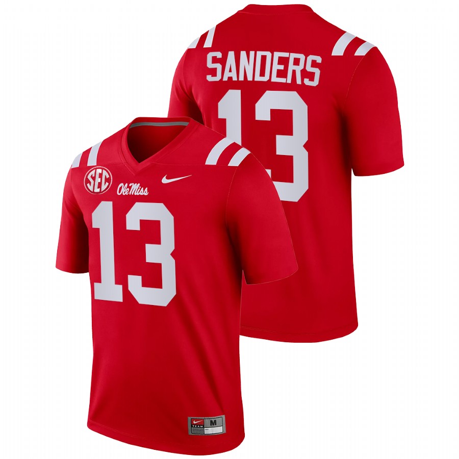 men ole miss rebels braylon sanders 2021 22 legend college football red jersey