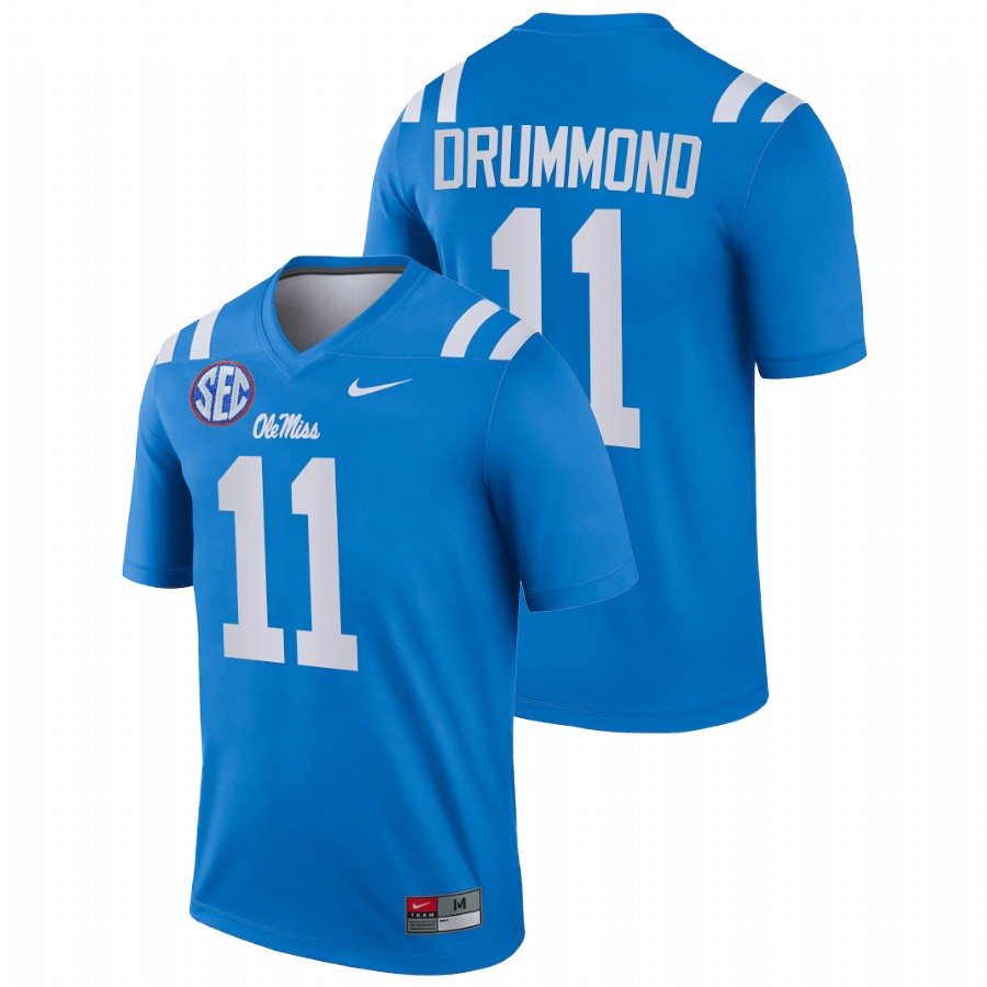 men ole miss rebels dontario drummond 2021 22 legend college football blue jersey