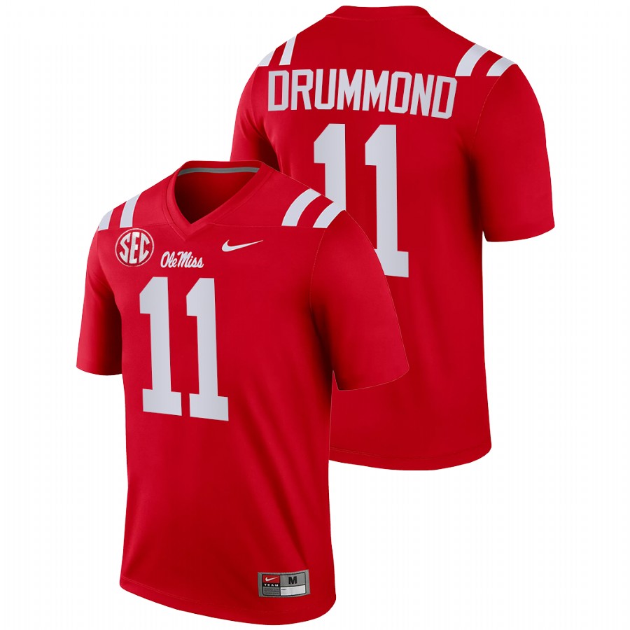 men ole miss rebels dontario drummond 2021 22 legend college football red jersey
