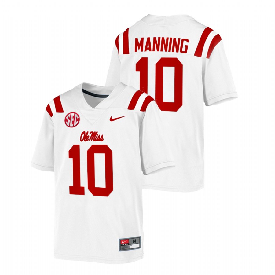 men ole miss rebels eli manning game college football white jersey