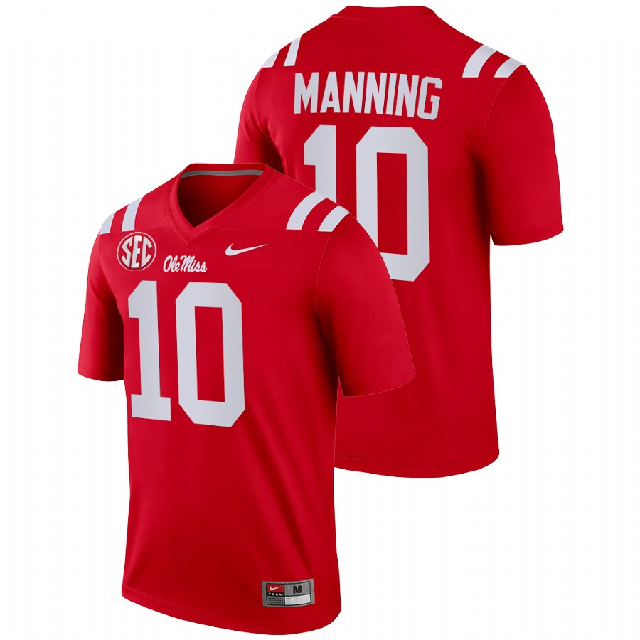 men ole miss rebels eli manning legend college football red jersey