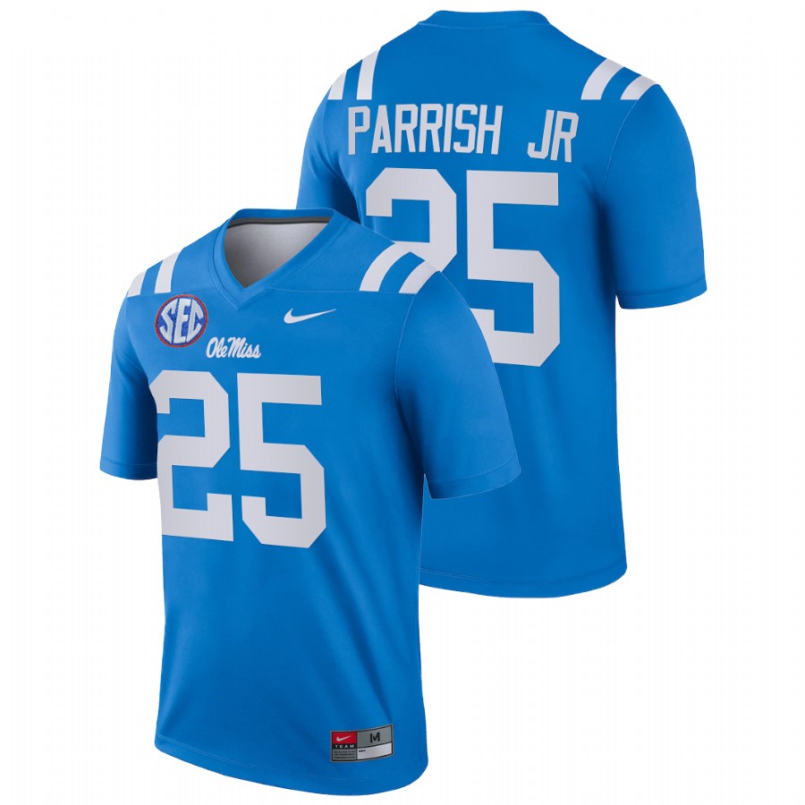 men ole miss rebels henry parrish jr. 2021 22 legend college football blue jersey