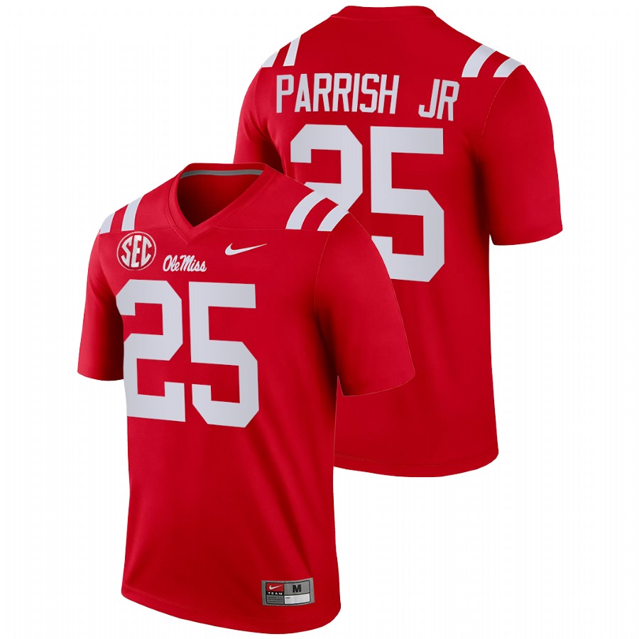 men ole miss rebels henry parrish jr. 2021 22 legend college football red jersey