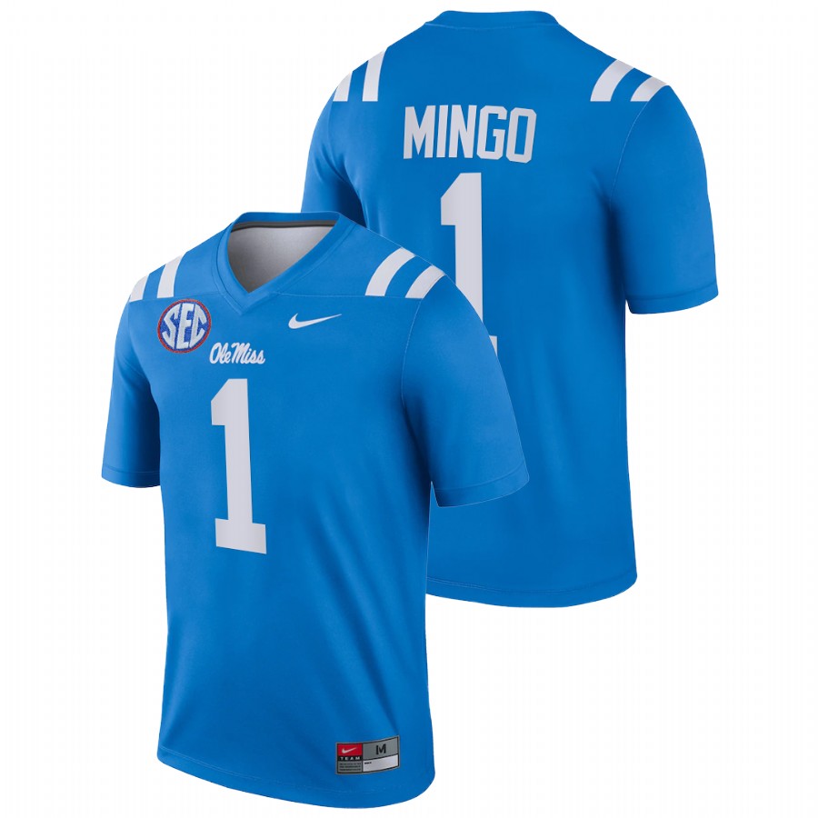 men ole miss rebels jonathan mingo 2021 22 legend college football blue jersey