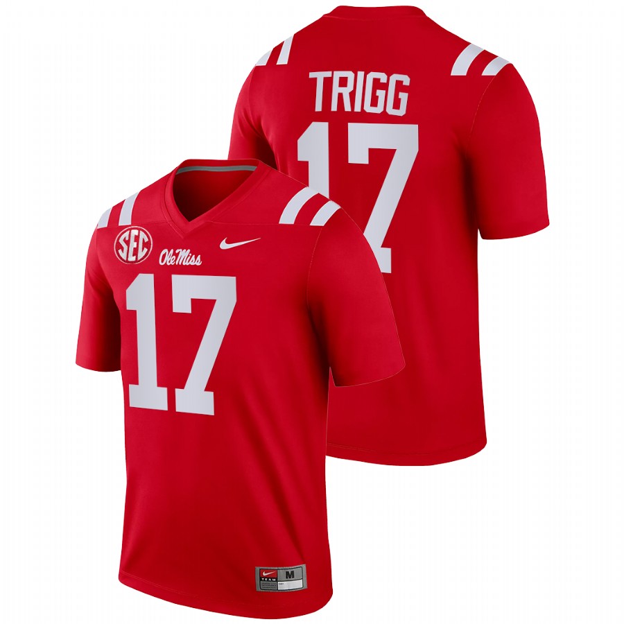 men ole miss rebels michael trigg 2022 legend college football cardinal jersey
