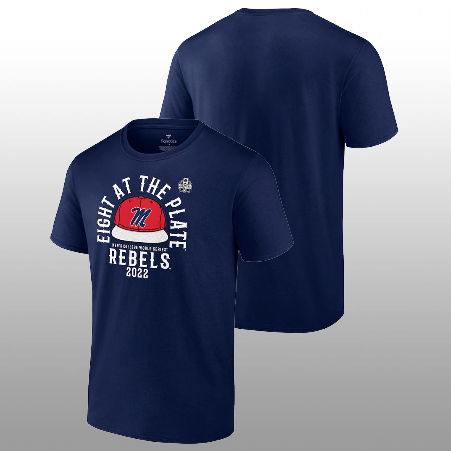 men ole miss rebels navy 2022 ncaa baseball world series men's college t shirt
