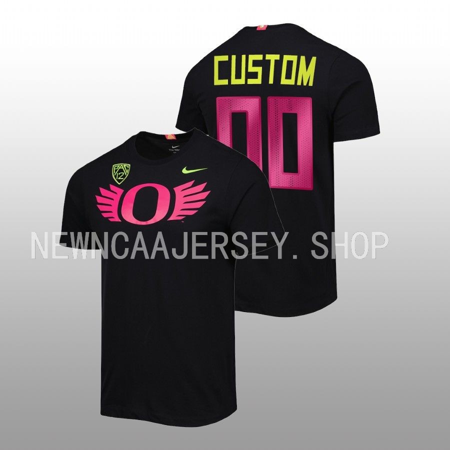 men oregon ducks alternate logo stomp out cancer custom black t shirt