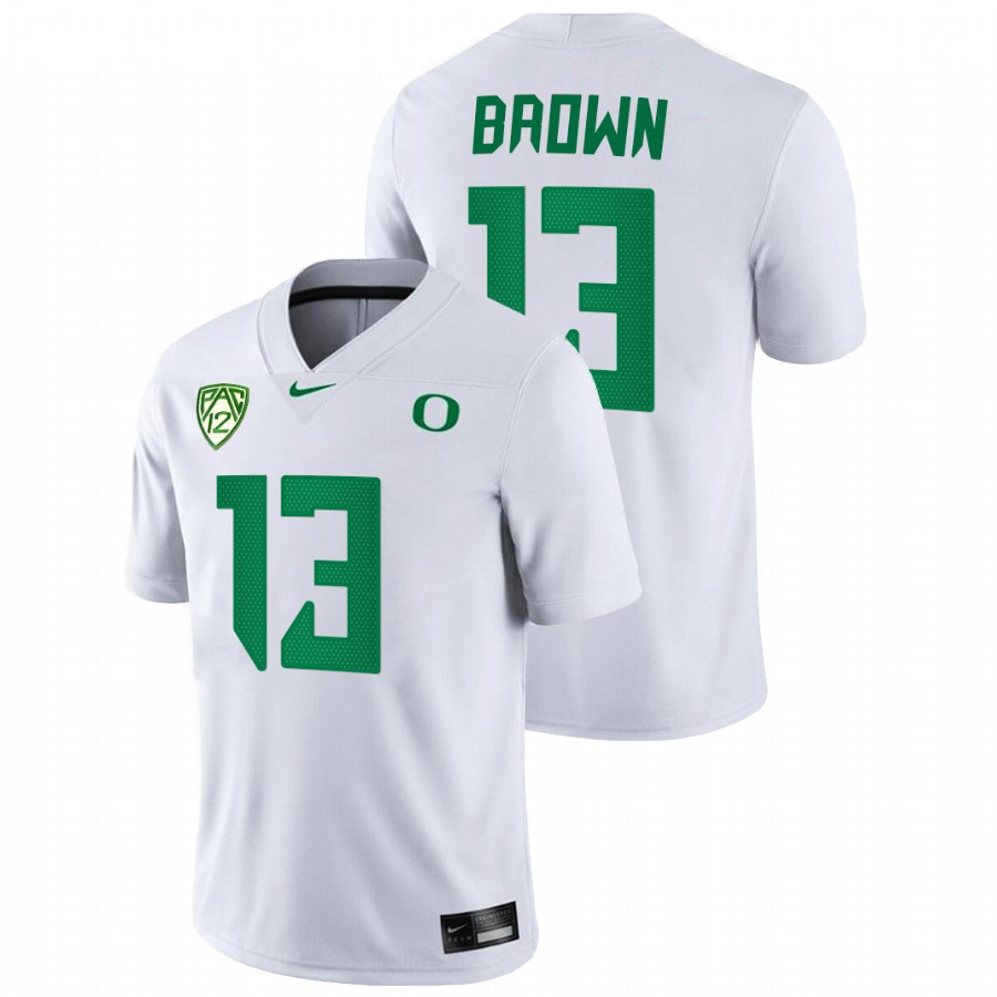 men oregon ducks anthony brown 2021 22 game college football white jersey