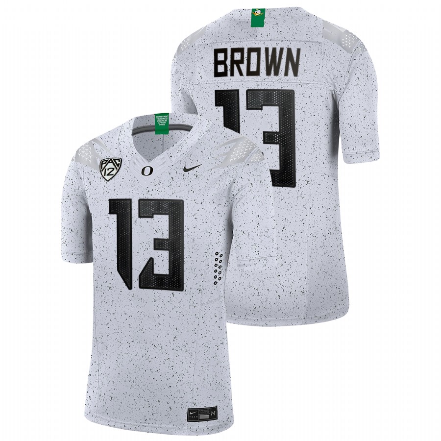 men oregon ducks anthony brown 2021 22 limited football eggshell white jersey