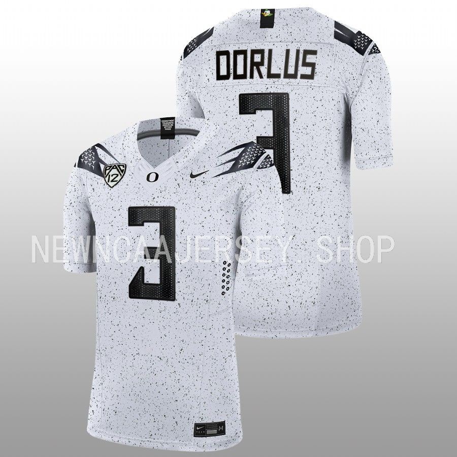 men oregon ducks brandon dorlus 2022 23 limited football eggshell white jersey