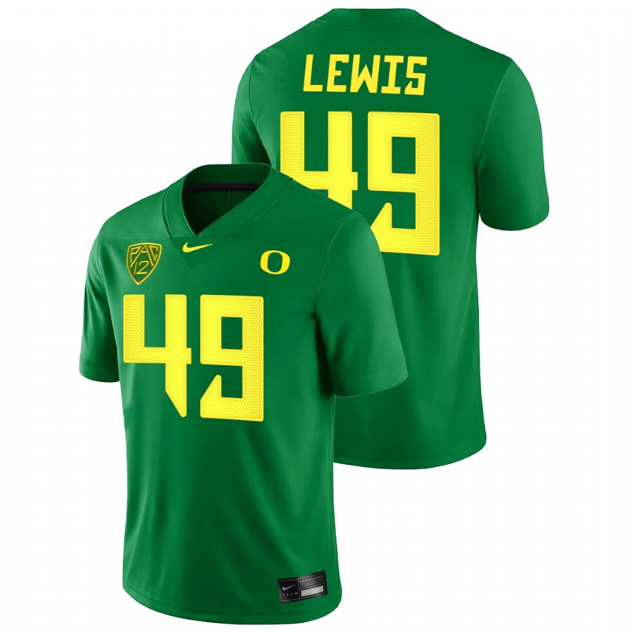 men oregon ducks camden lewis 2021 22 game college football green jersey