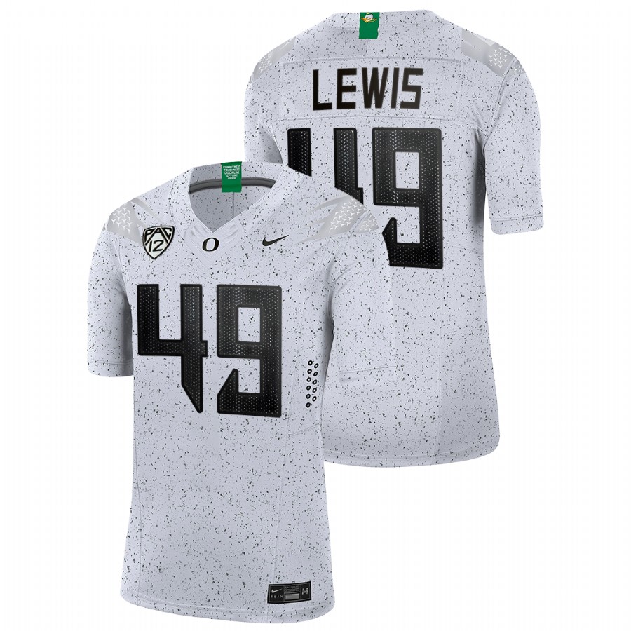 men oregon ducks camden lewis 2021 22 limited football eggshell white jersey