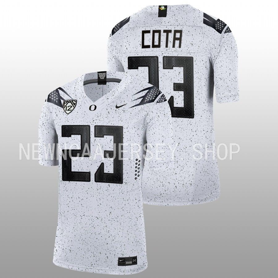 men oregon ducks chase cota 2022 23 limited football eggshell white jersey