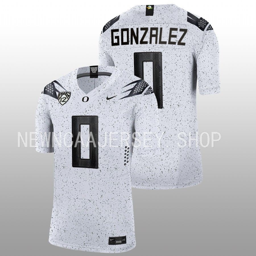 men oregon ducks christian gonzalez 2022 23 limited football eggshell white jersey