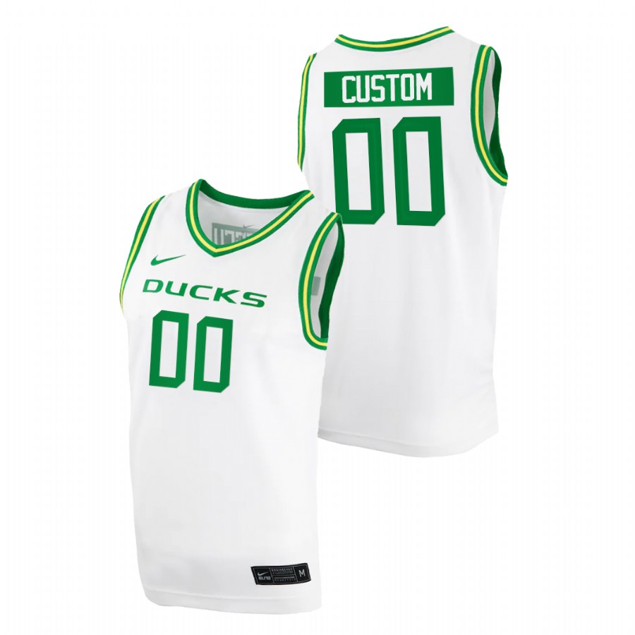 men oregon ducks custom 2020 21 replica college basketball white jersey