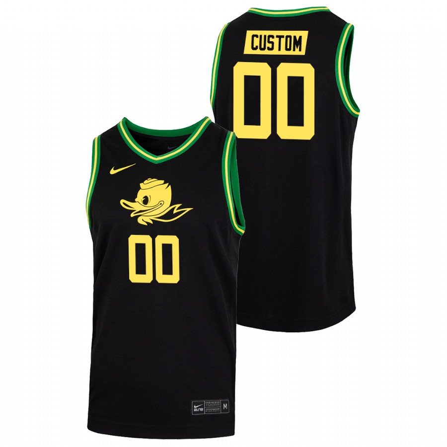 men oregon ducks custom 2022 college basketball duck face black jersey
