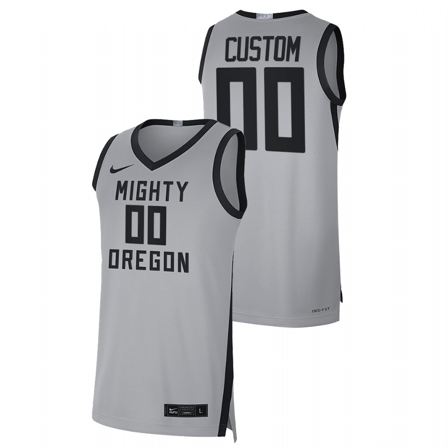 men oregon ducks custom 2022 mighty limited college basketball grey jersey