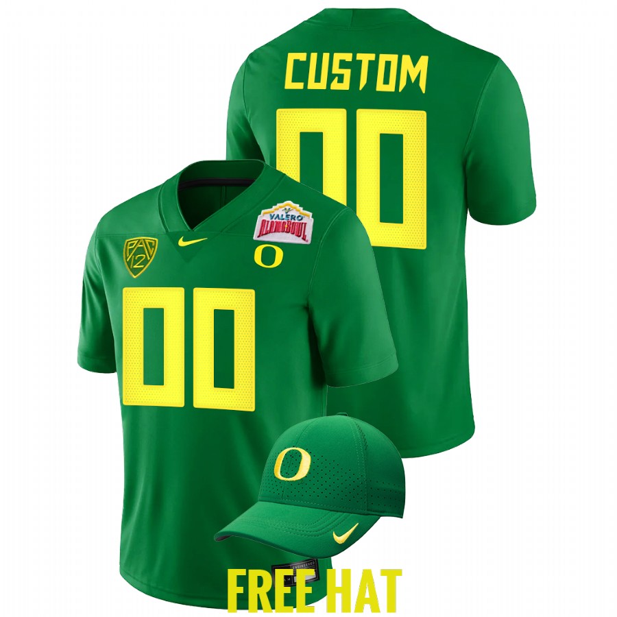men oregon ducks custom pac 12 north division champions 2021 alamo bowl green jersey