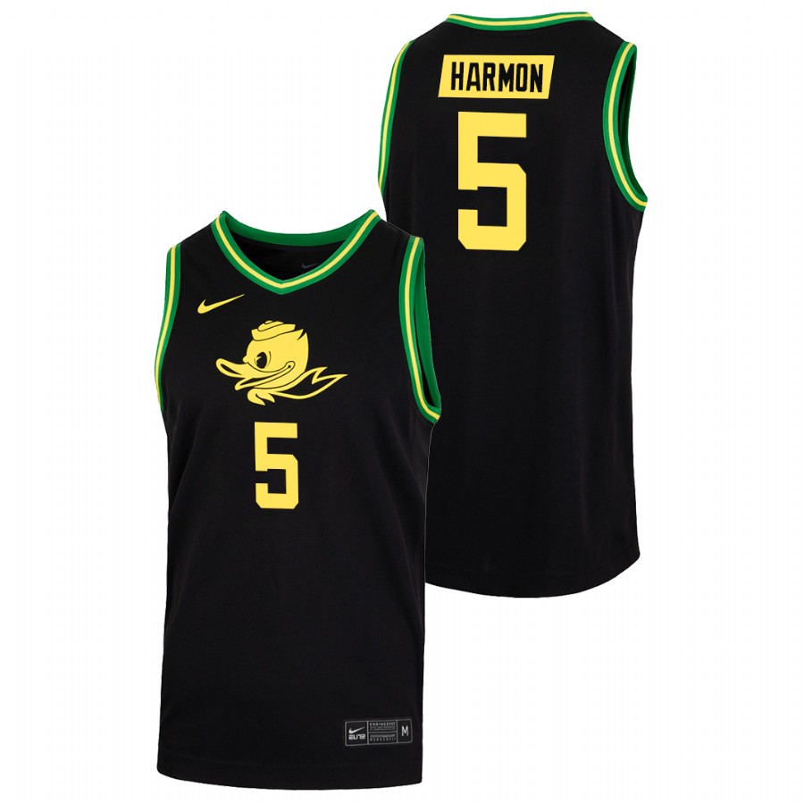 men oregon ducks de'vion harmon 2022 college basketball duck face black jersey