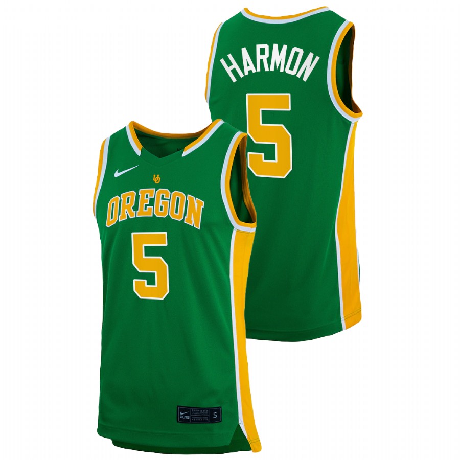 men oregon ducks de'vion harmon 2022 college basketball retro green jersey