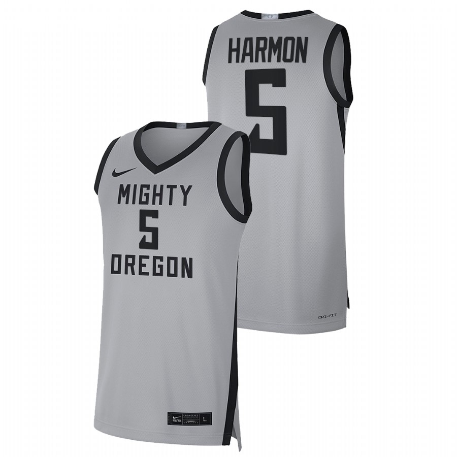 men oregon ducks de'vion harmon 2022 mighty limited college basketball grey jersey