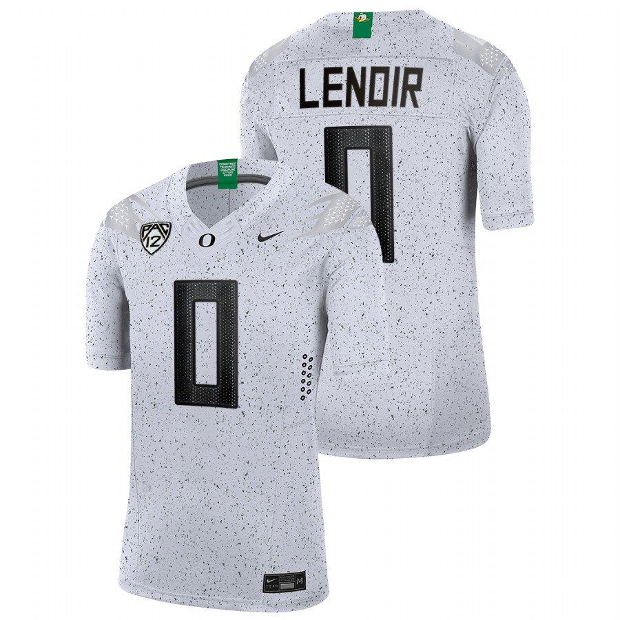 men oregon ducks deommodore lenoir 2021 22 limited football eggshell white jersey