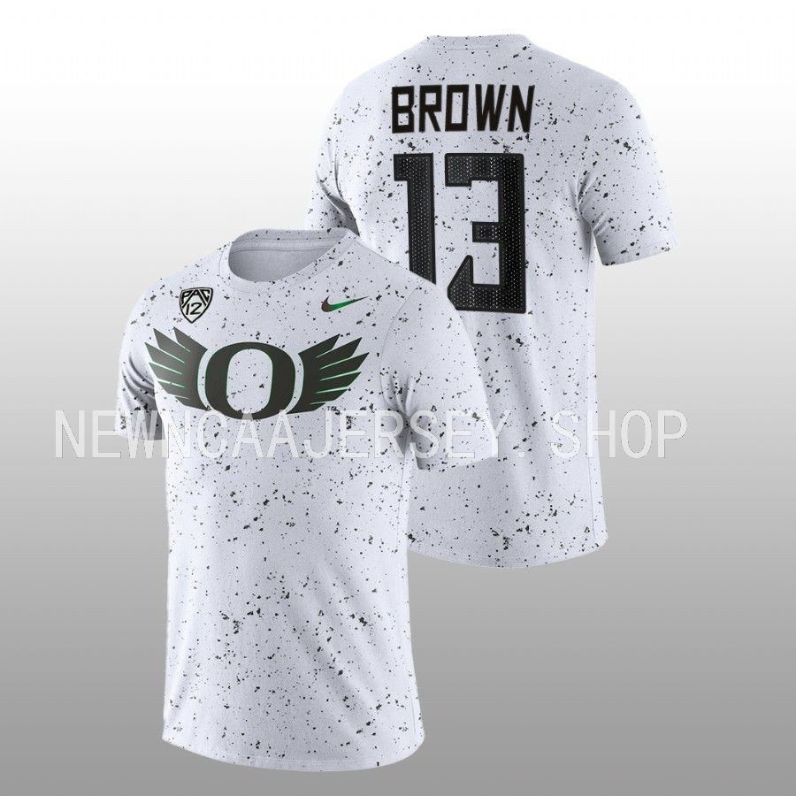men oregon ducks eggshell football anthony brown white t shirt