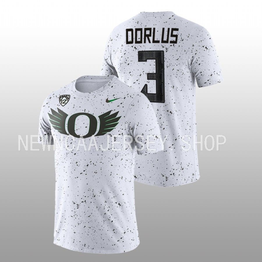 men oregon ducks eggshell football brandon dorlus white t shirt