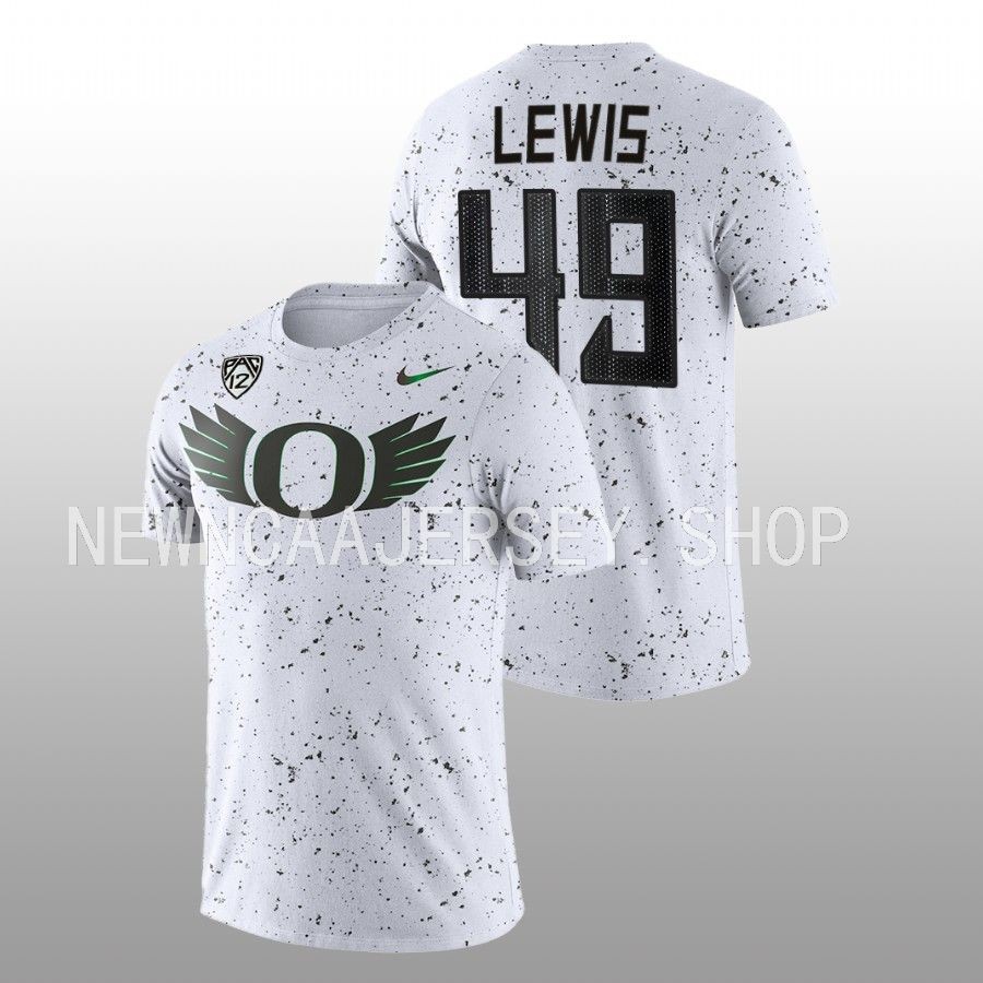 men oregon ducks eggshell football camden lewis white t shirt