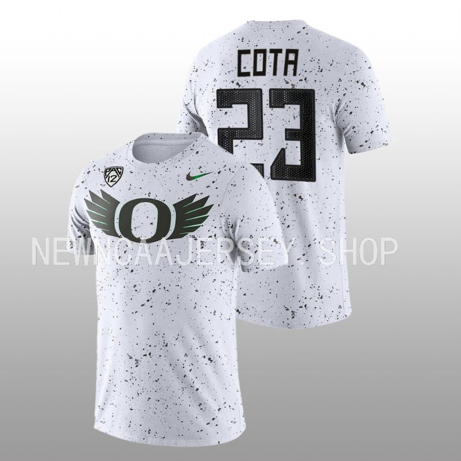 men oregon ducks eggshell football chase cota white t shirt