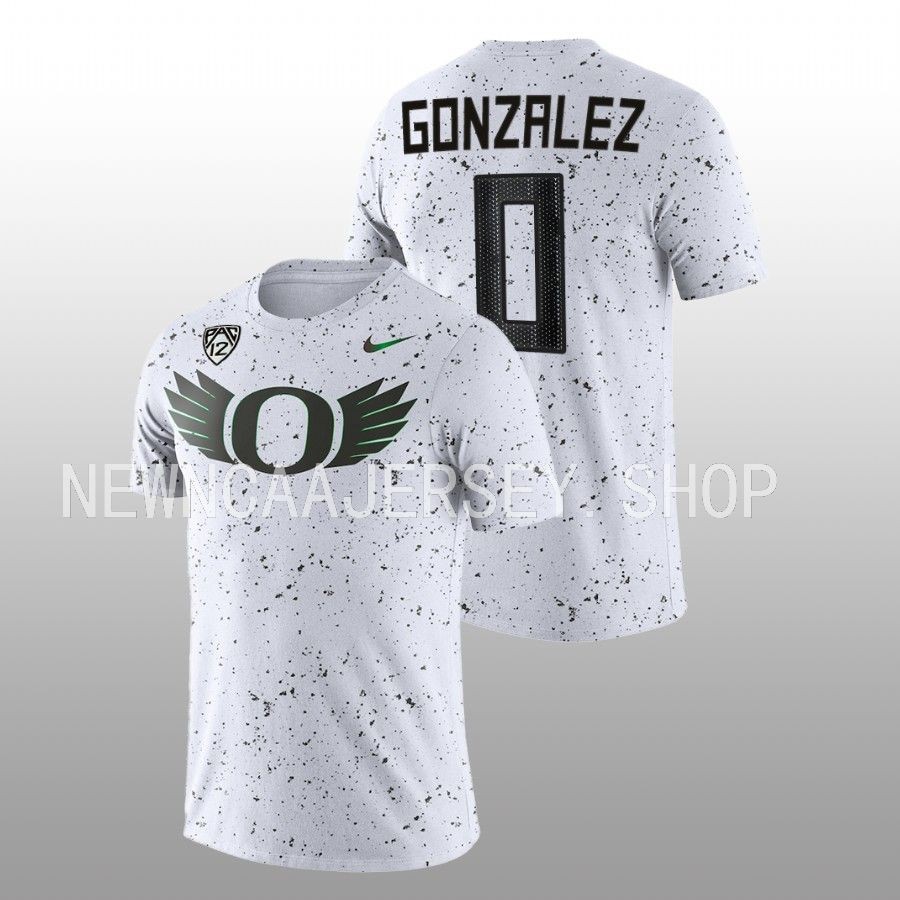 men oregon ducks eggshell football christian gonzalez white t shirt