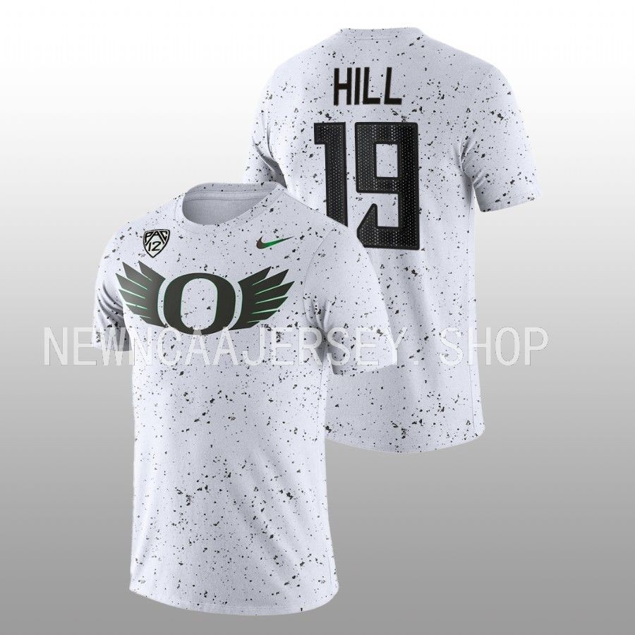 men oregon ducks eggshell football jamal hill white t shirt