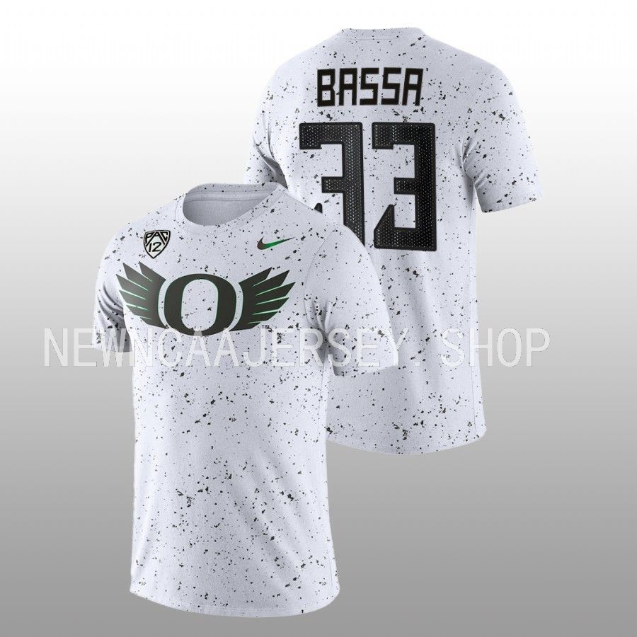 men oregon ducks eggshell football jeffrey bassa white t shirt