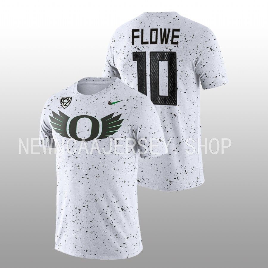 men oregon ducks eggshell football justin flowe white t shirt