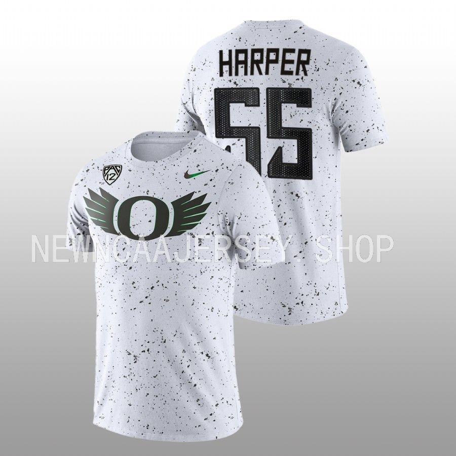 men oregon ducks eggshell football marcus harper ii white t shirt
