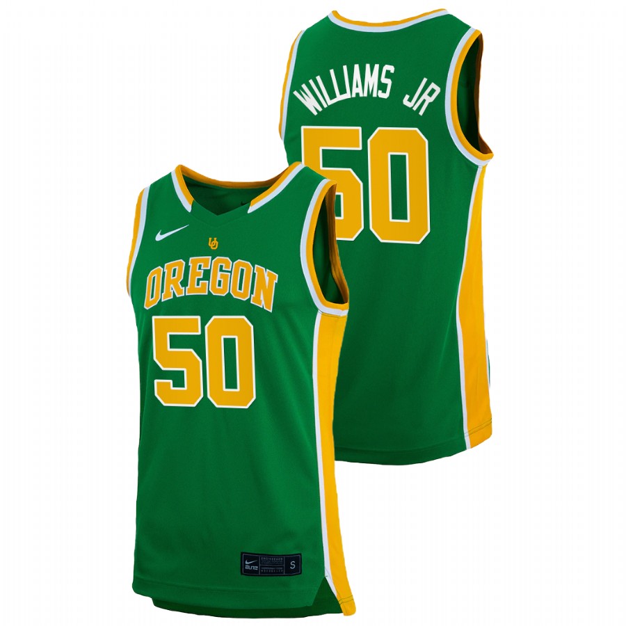 men oregon ducks eric williams jr. 2022 college basketball retro green jersey