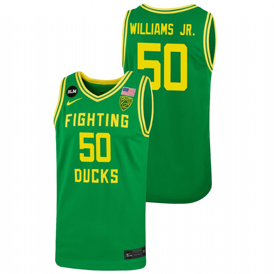 men oregon ducks eric williams jr. 2022 college basketball throwback green jersey