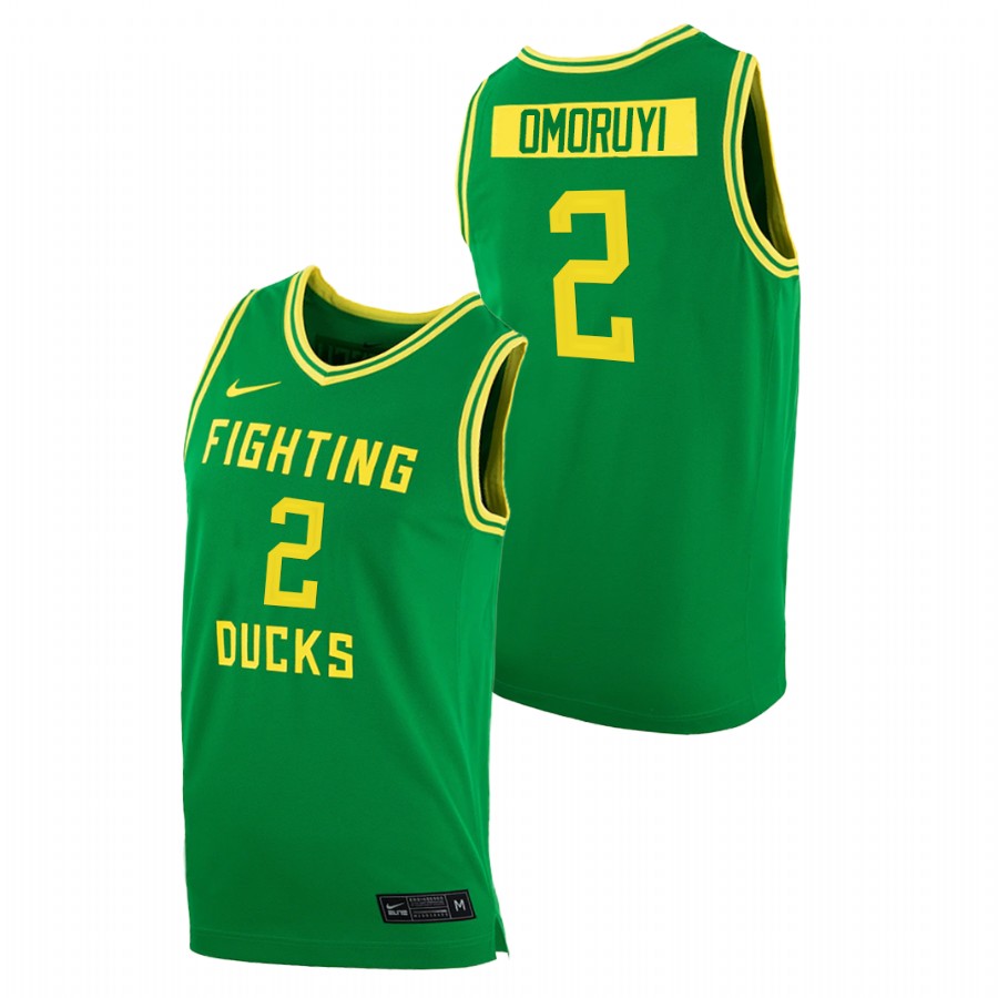 men oregon ducks eugene omoruyi 2020 21 replica college basketball green jersey