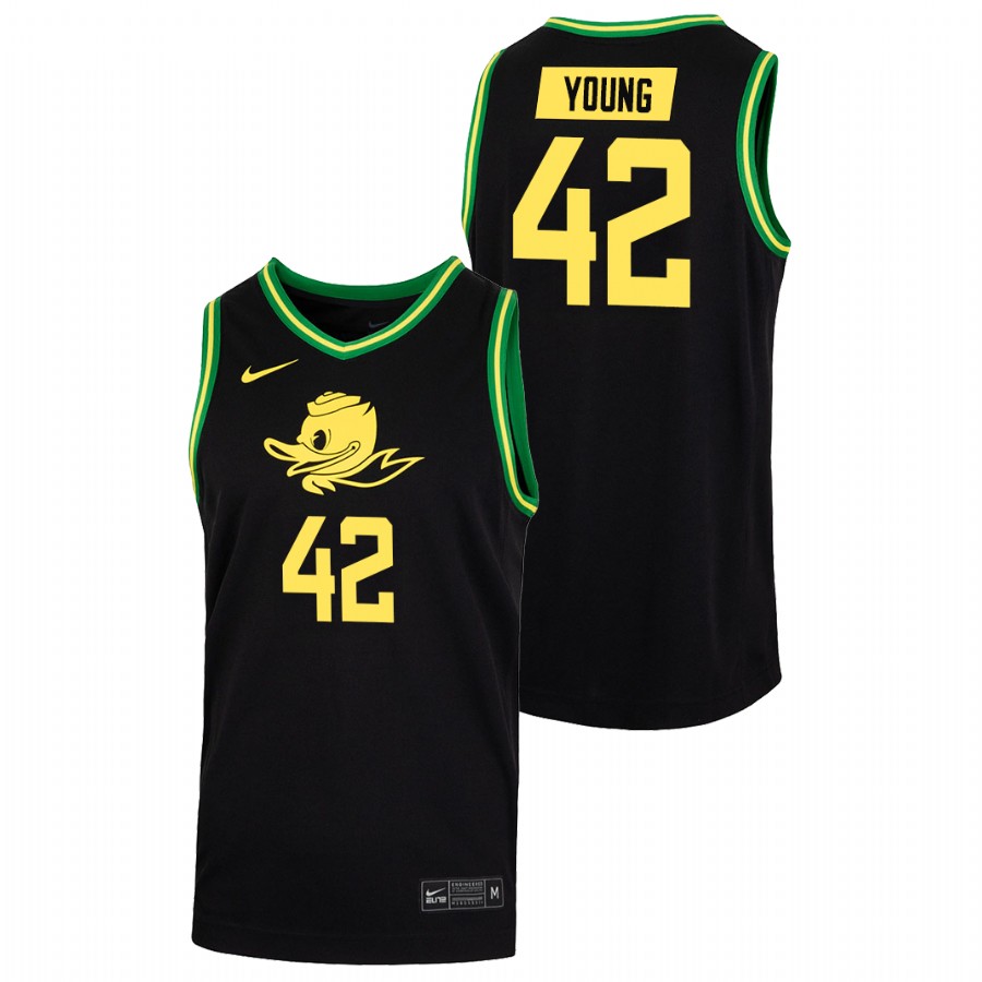 men oregon ducks jacob young 2022 college basketball duck face black jersey