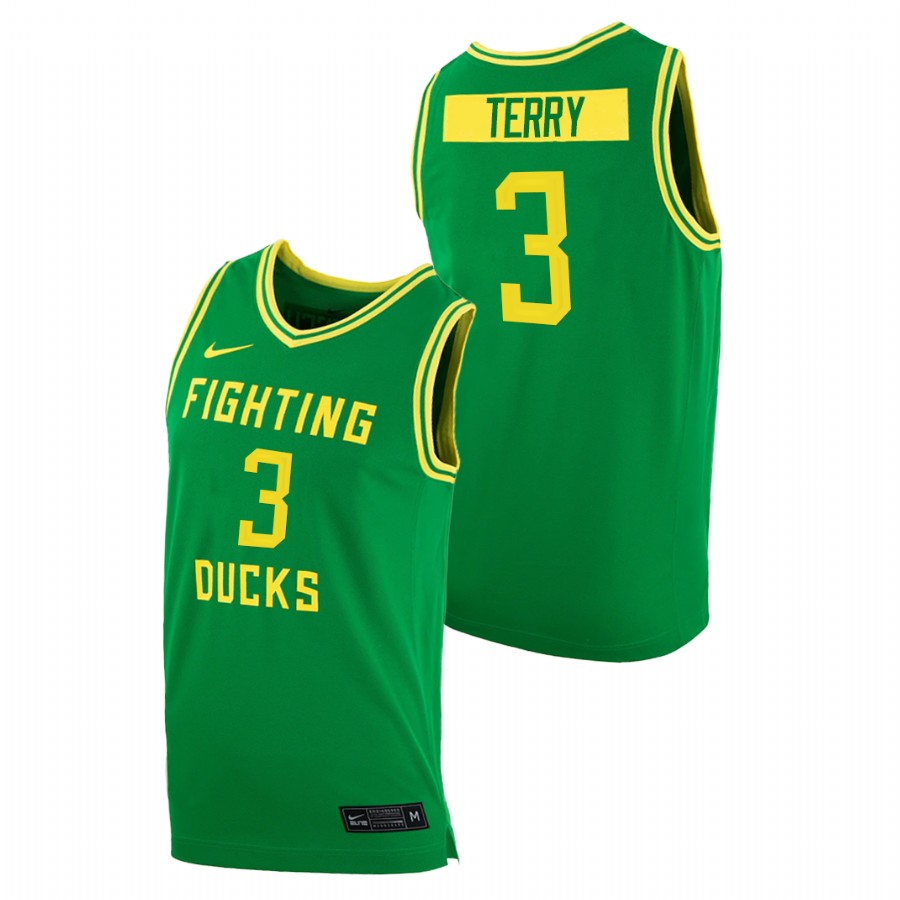 men oregon ducks jalen terry 2020 21 replica college basketball green jersey