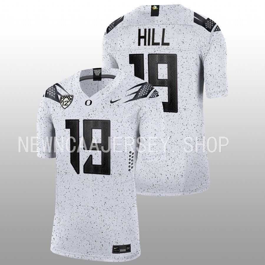 men oregon ducks jamal hill 2022 23 limited football eggshell white jersey