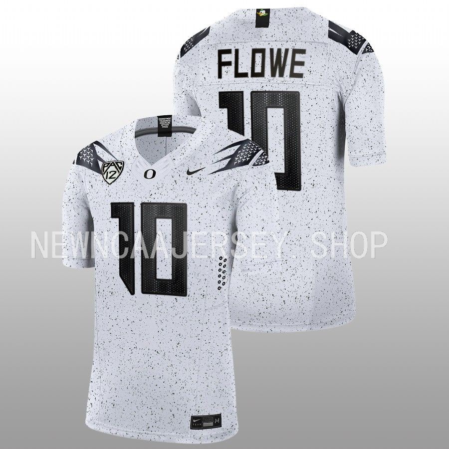 men oregon ducks justin flowe 2022 23 limited football eggshell white jersey