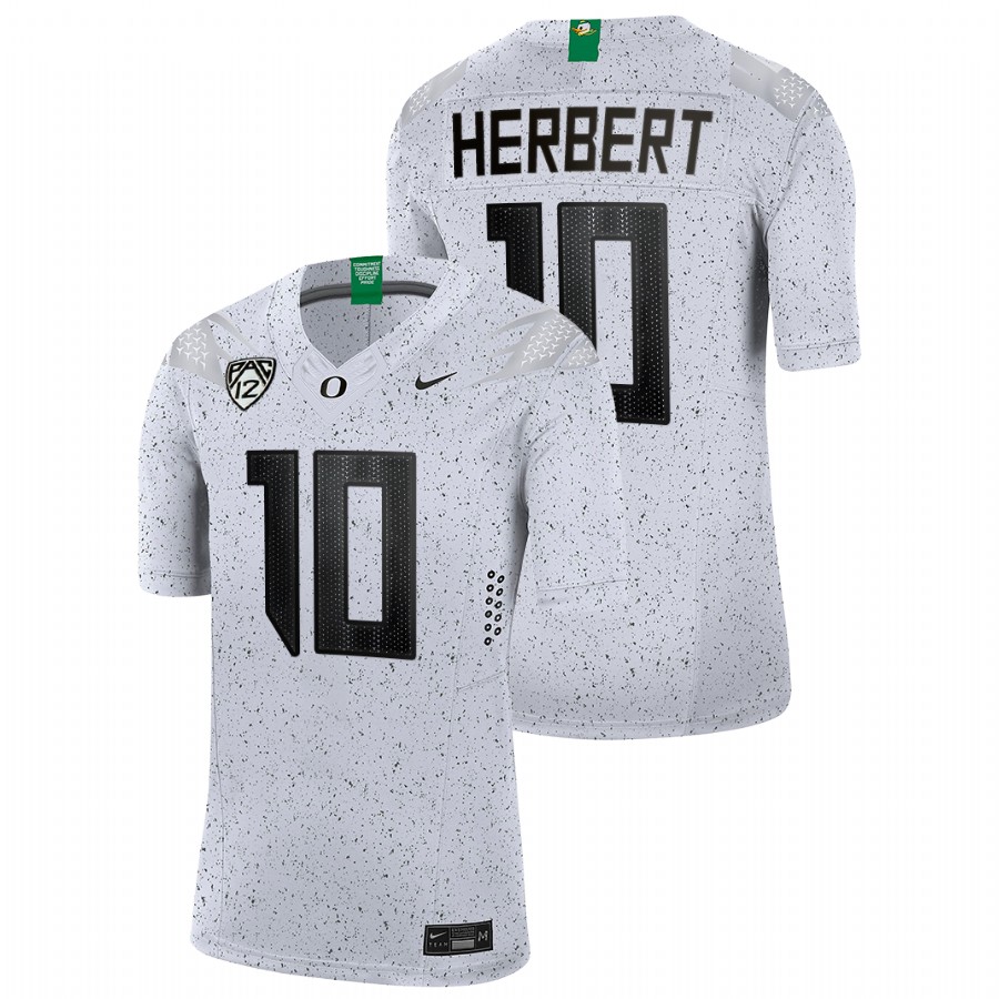 men oregon ducks justin herbert 2021 22 limited football eggshell white jersey