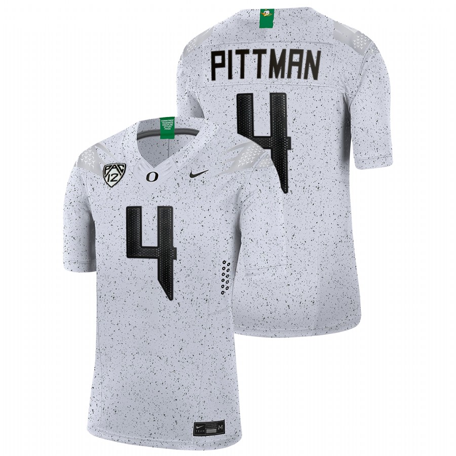 men oregon ducks mycah pittman 2021 22 limited football eggshell white jersey