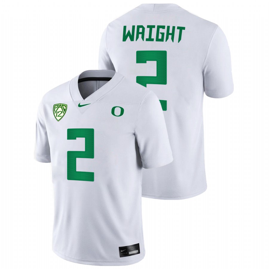 men oregon ducks mykael wright 2021 22 game college football white jersey