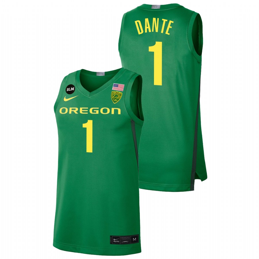 men oregon ducks n'faly dante 2022 blm limited college basketball green jersey