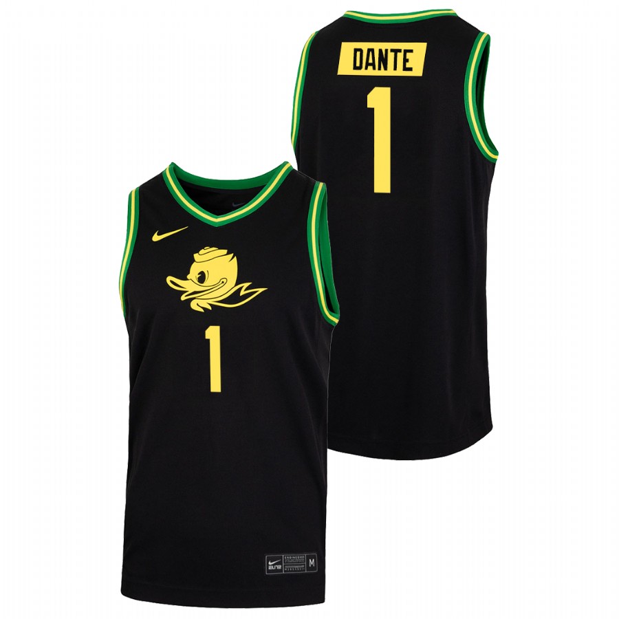 men oregon ducks n'faly dante 2022 college basketball duck face black jersey