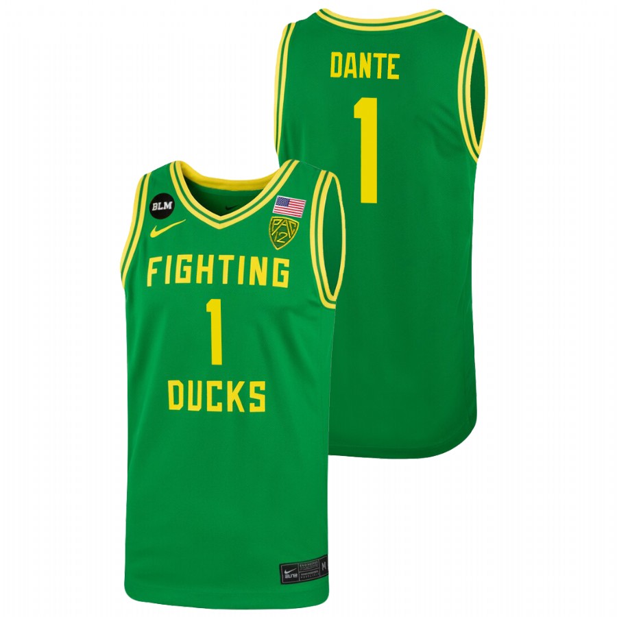 men oregon ducks n'faly dante 2022 college basketball throwback green jersey